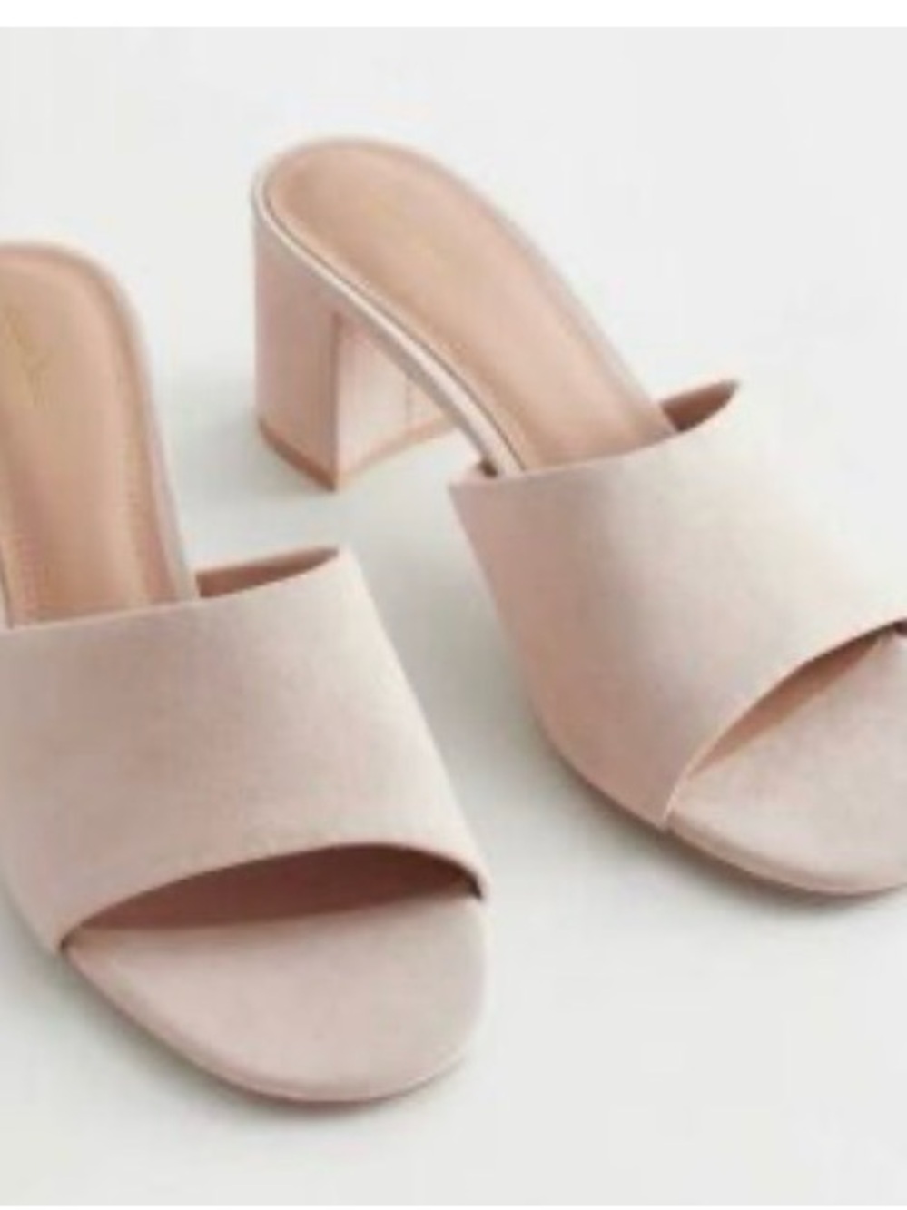 & Other Stories Sleek Cream Open-Toe Block Heel Mules EU 39 / US 8